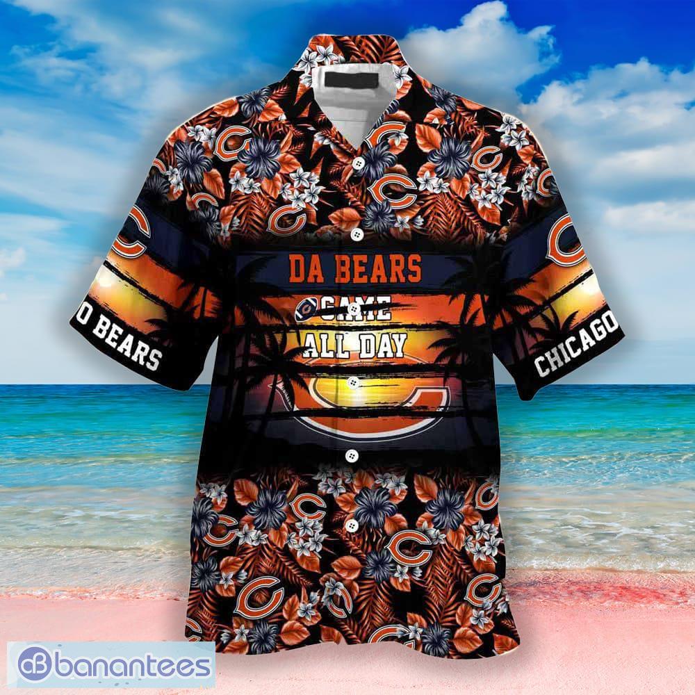 BEST NFL Chicago Bears Hawaiian Shirt Graphic American Flag Print