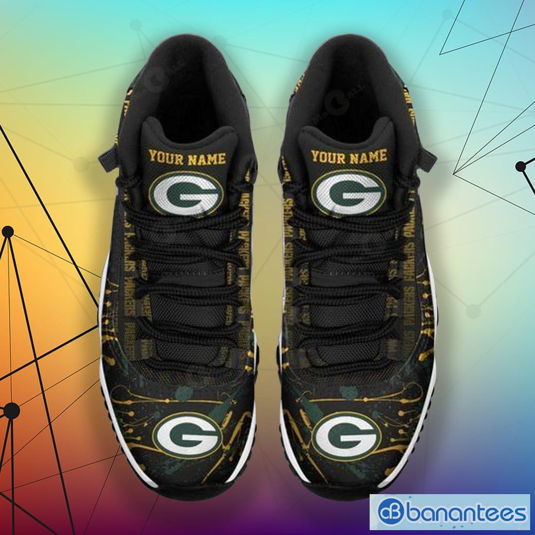 Green Bay Packers Custom Name Air Jordan 11 Sneakers Shoes