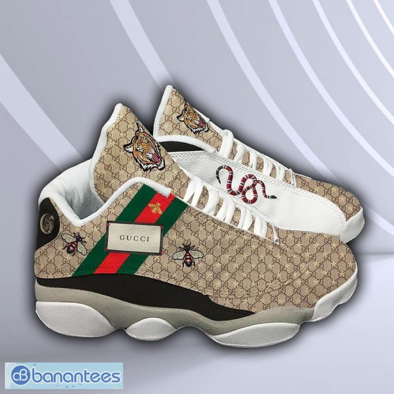 Gucci Tiger And Flowers Air Jordan 13 Sneaker Shoes - Banantees