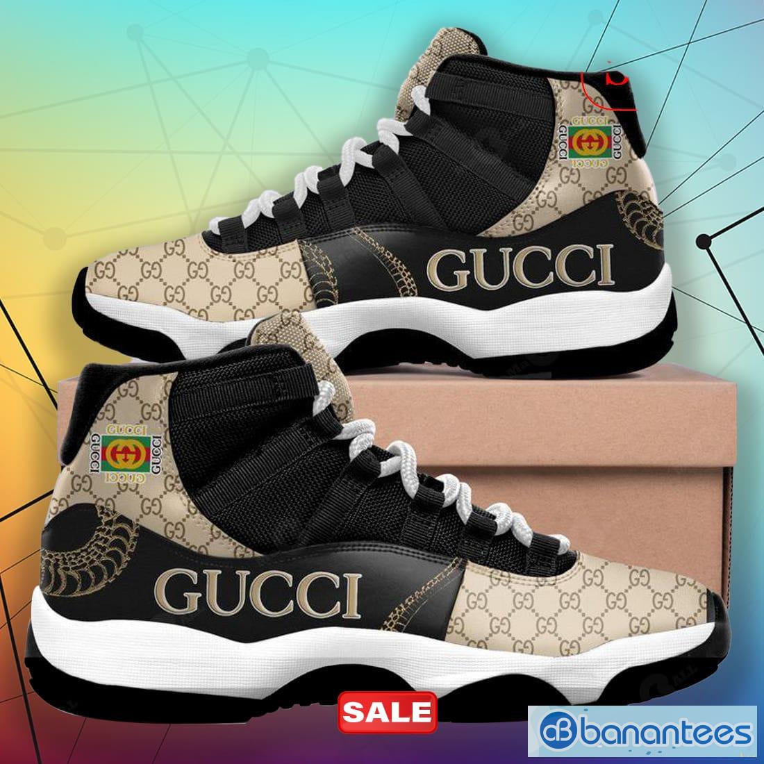 Gucci Logo Air Jordan 11 Shoes Gifts For Men Women Print Sneakers -  Banantees