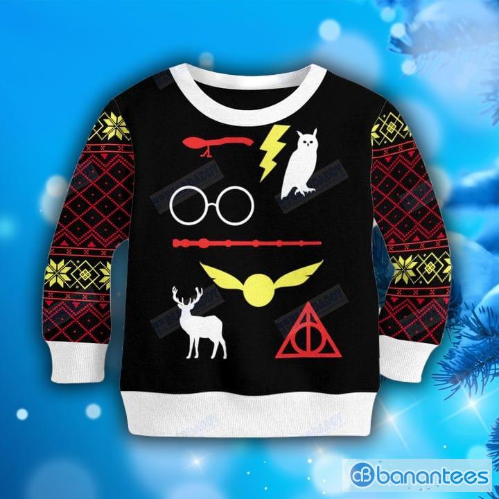 Harry Potter Owl Deathly Hallows Custom Name Ugly Sweater Product Photo 2