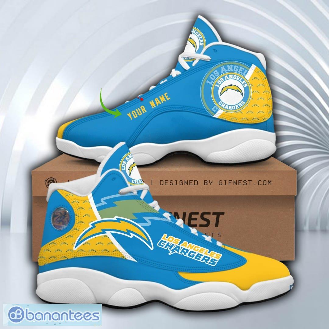 Los Angeles Chargers Jordans 13 Custom Name Personalized Shoes Flint -  Banantees
