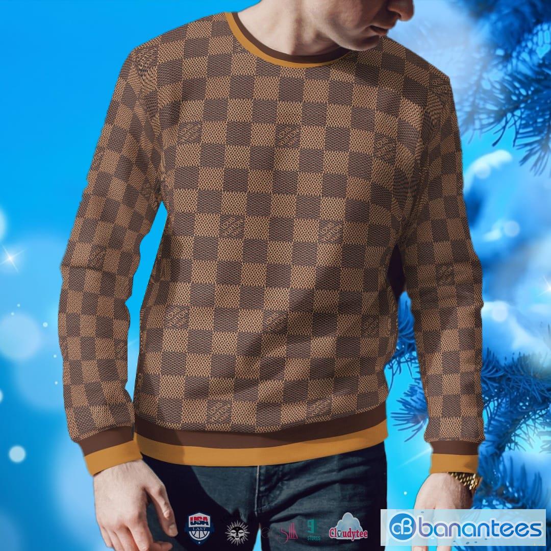 Louis Vuitton Light And Dark Brown Checkerboard Mens Sweater  Blinkenzo