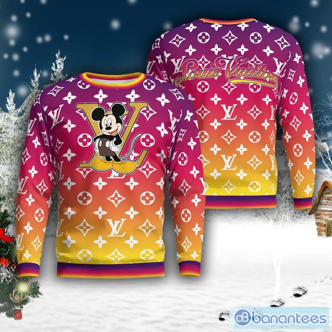 Louis Vuitton Mickey Mouse Colorful 3D Ugly Sweater