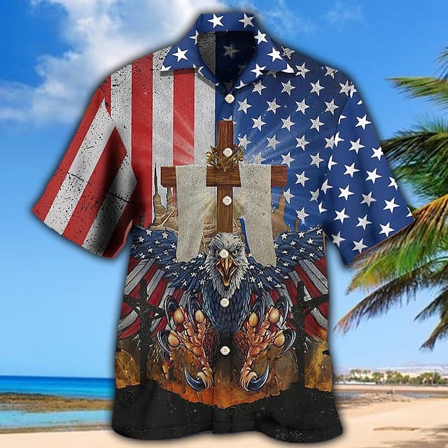 4th Of July Eagles Funny Hawaiian Shirt - Banantees