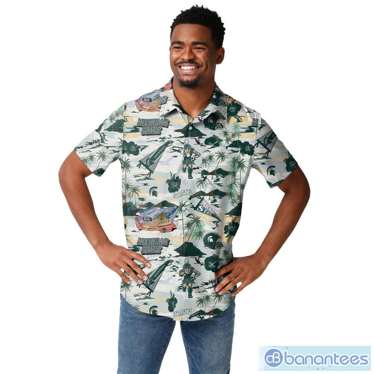 NCAA Michigan State Spartans Flower Cheap Hawaiian Shirt 3D Shirt