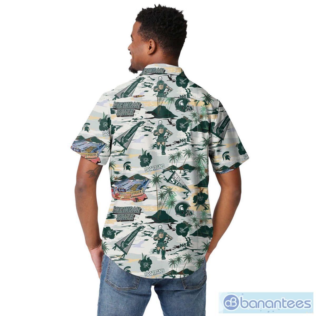 NCAA Michigan State Spartans Flower Cheap Hawaiian Shirt 3D Shirt