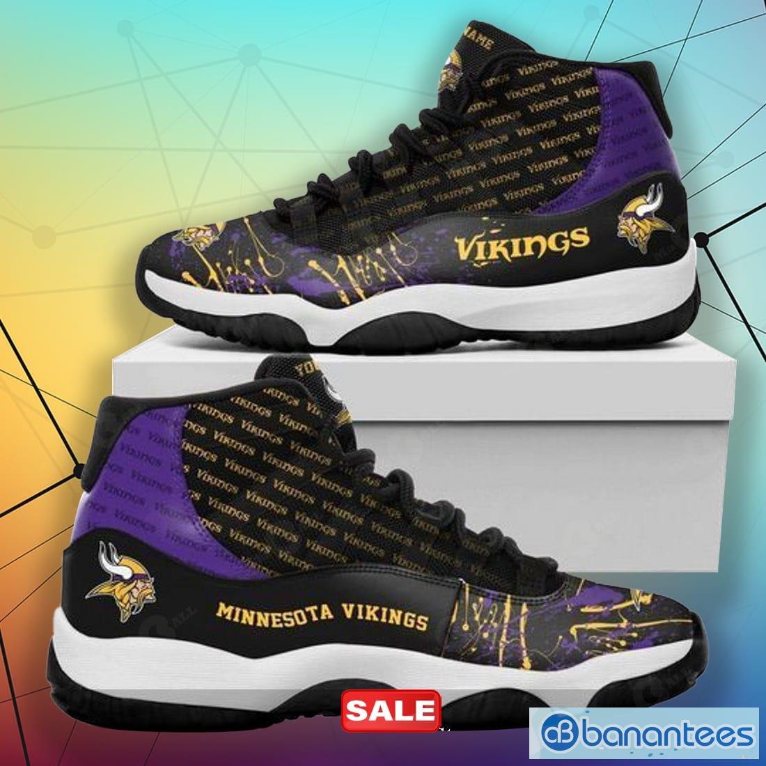 Minnesota Vikings Air Jordan 11 Sneakers Gifts For Men Women Custom Name  Shoes - Banantees