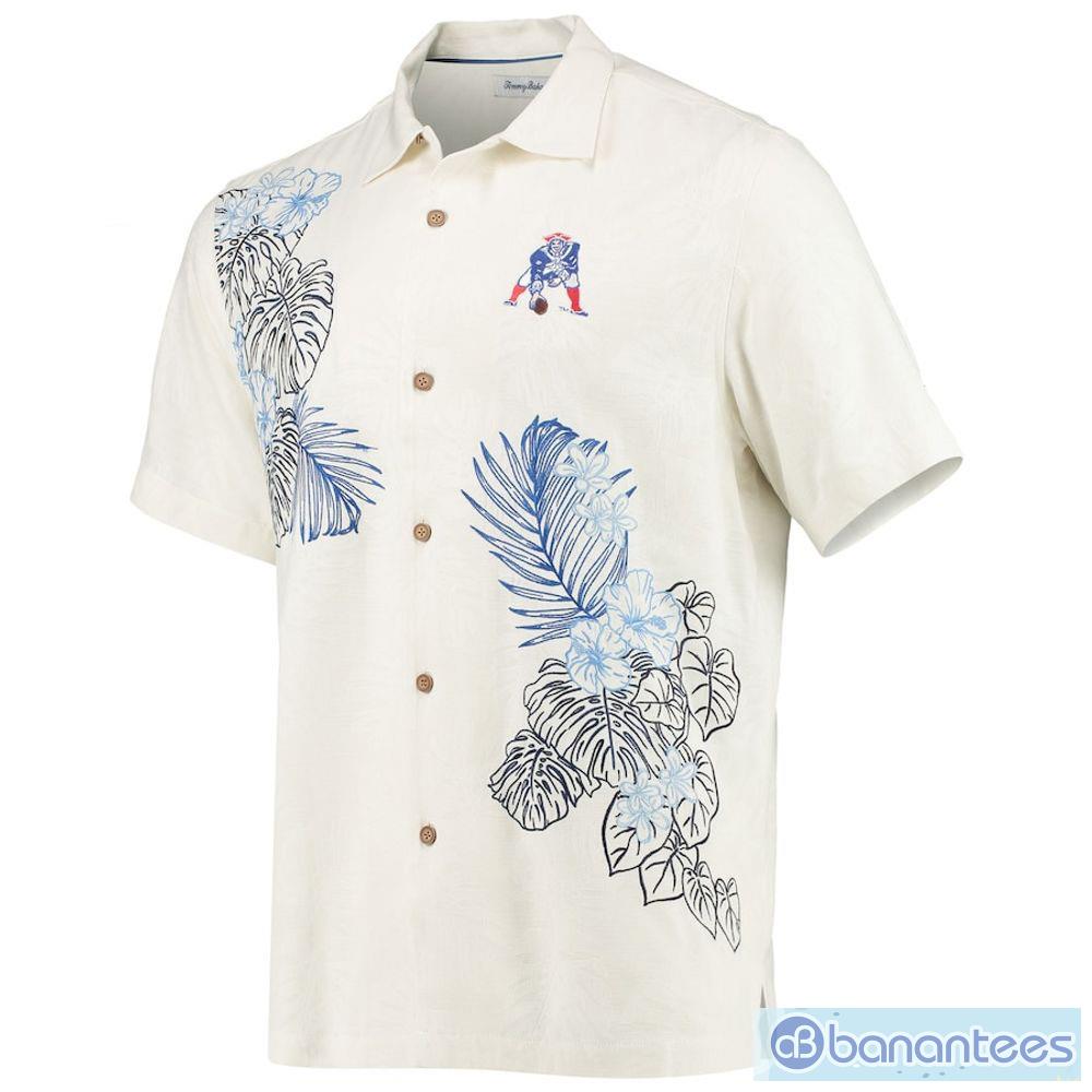 New England Patriots Throwback Sport La Playa Luau Camp Cream Hawaiian  Shirts - Banantees