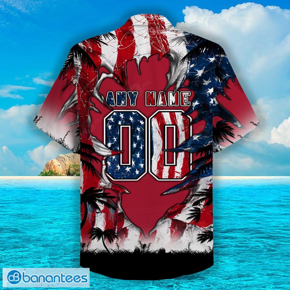 NFL Atlanta Falcons US Flag Demon Face Print 3D Hawaiian Shirts