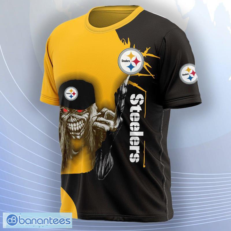 NFL Iron Maiden Pittsburgh Steelers T shirts 3D For Mens - Banantees