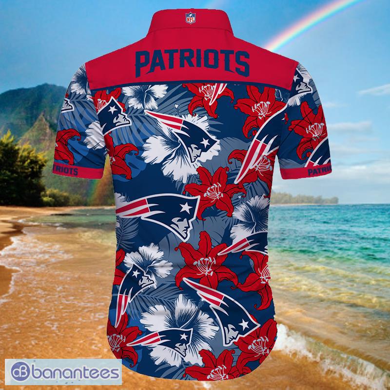 New England Patriots NF And Tropical Pattern Custom Name Hawaiian Shirt