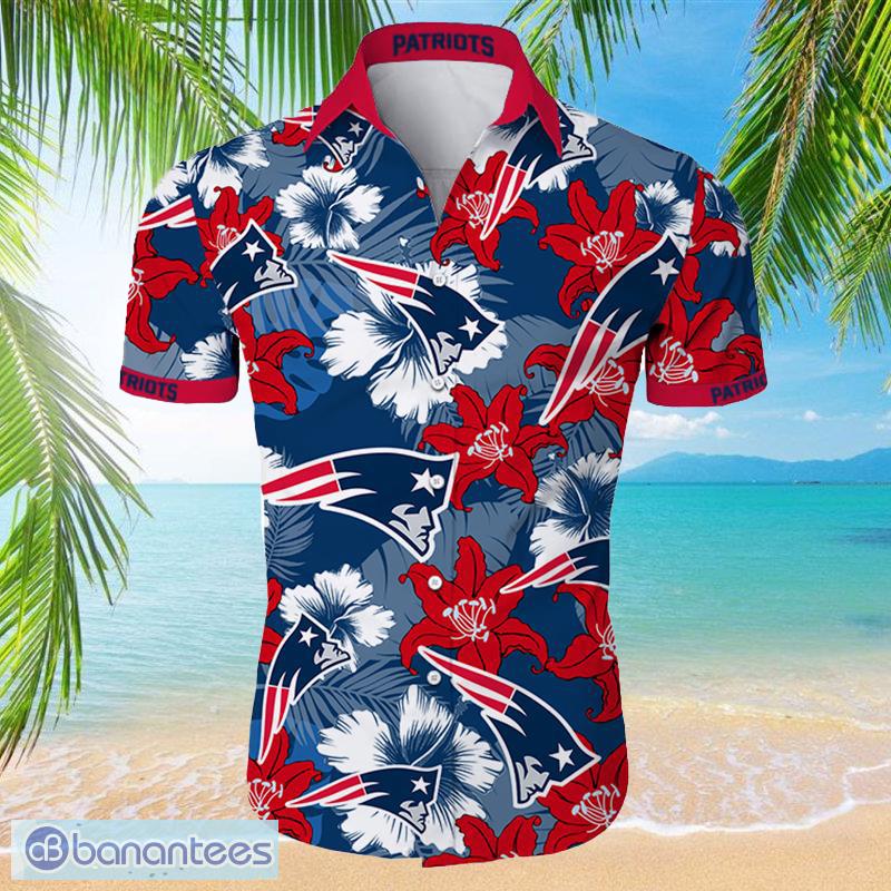 NFL New England Patriots 3D Hawaiian Shirt Tropical Flower Print For Men  And Women - Banantees