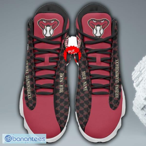 Personalized Shoes Playoffs Arizona Diamondbacks Air Jordan 13 Custom Name  - Banantees