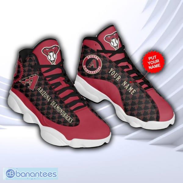 Personalized Shoes Playoffs Arizona Diamondbacks Air Jordan 13 Custom Name  - Banantees