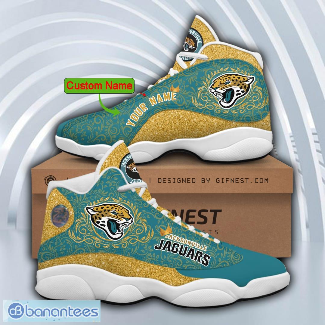 Personalized Shoes Playoffs Jacksonville Jaguars Jordan 13 Customized Name  - Banantees