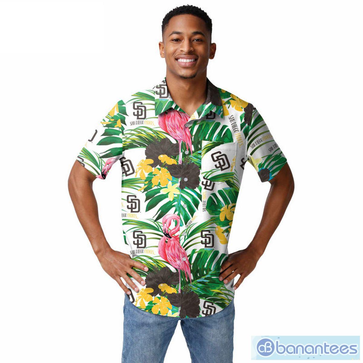 San Diego Padres Logo Pattern Floral 3D Hawaiian Shirt Summer Gift For Men  And Women