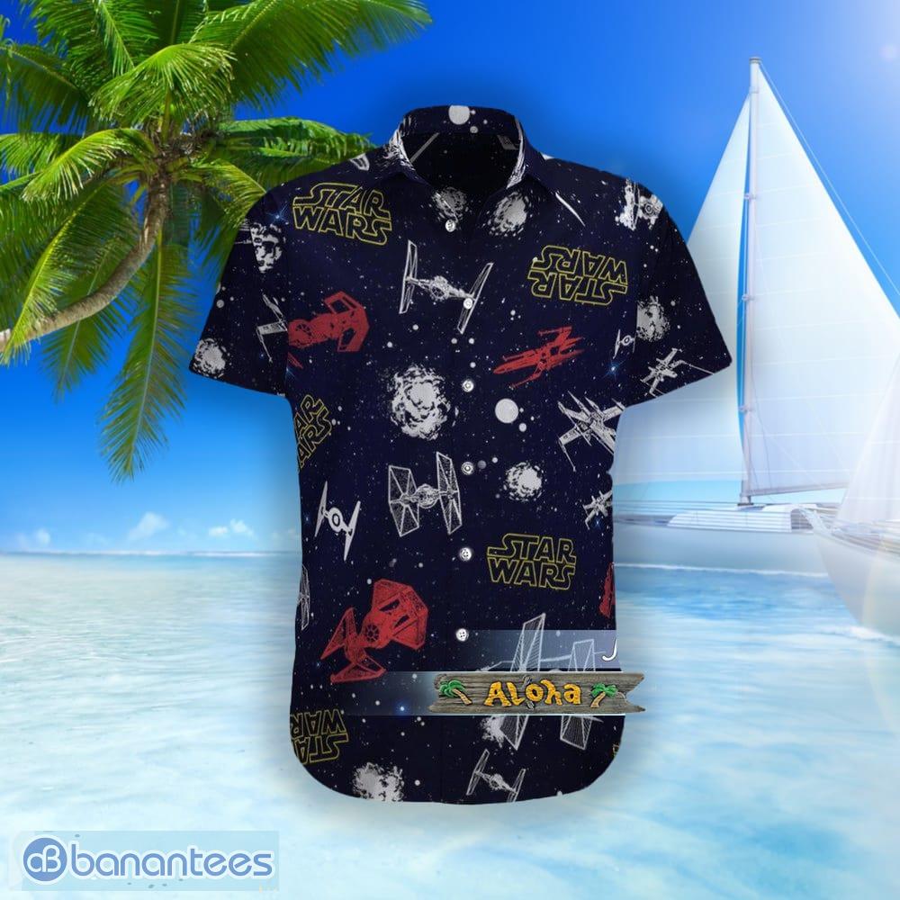 White Aloha Star Wars Darth Vader Hawaiian Shirt Banana Leaves Pattern  Beach Gift