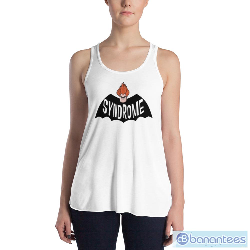 Syndrome Batman Parody Logo The Incredibles Graphics T Shirts - 8800 Womens Flowy Racerback Tank Syndrome Batman Parody Logo The Incredibles Graphics T Shirts - 8800 Womens Flowy Racerback Tank