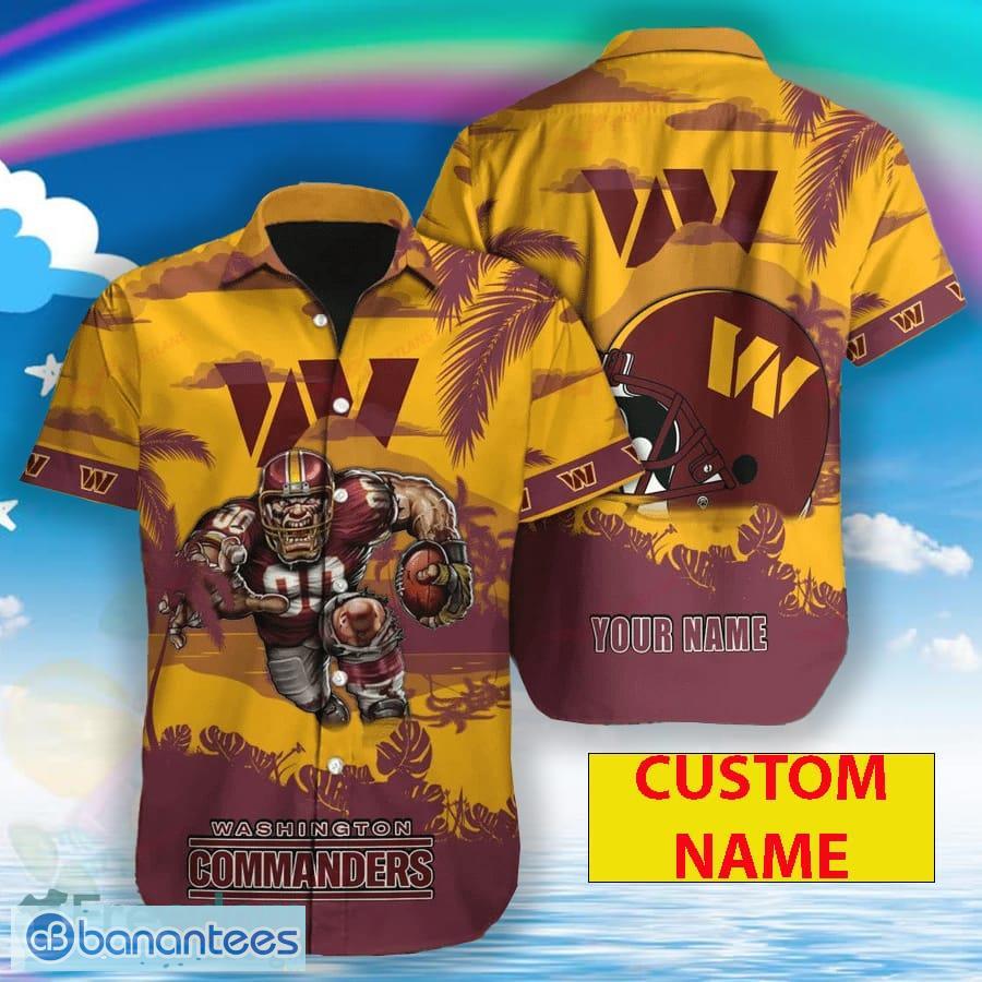 Washington Commanders 3D Hawaiian Shirt Mascot Custom Name