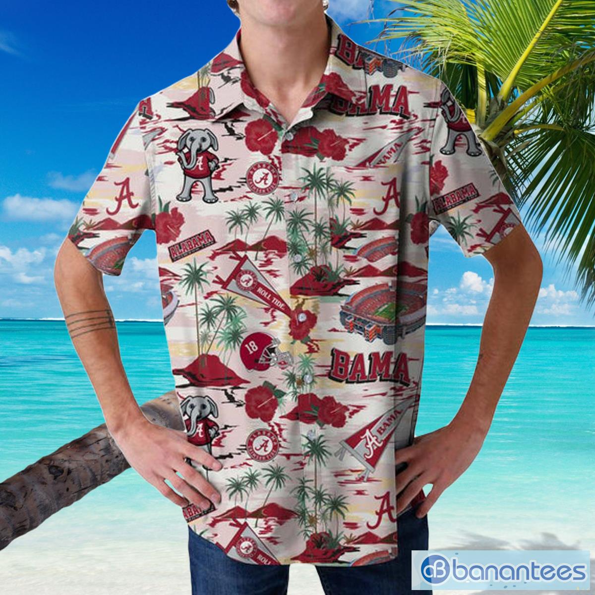 Alabama Crimson Tide NCAA Mens Floral Hawaiian Shirt - Banantees