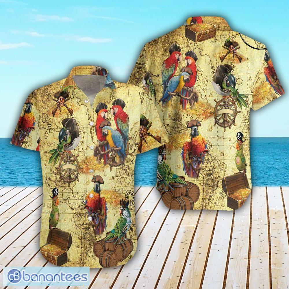 Pirate Skull and Treasure Map Pirate Shirts for Men Pirate Hawaiian Shirt