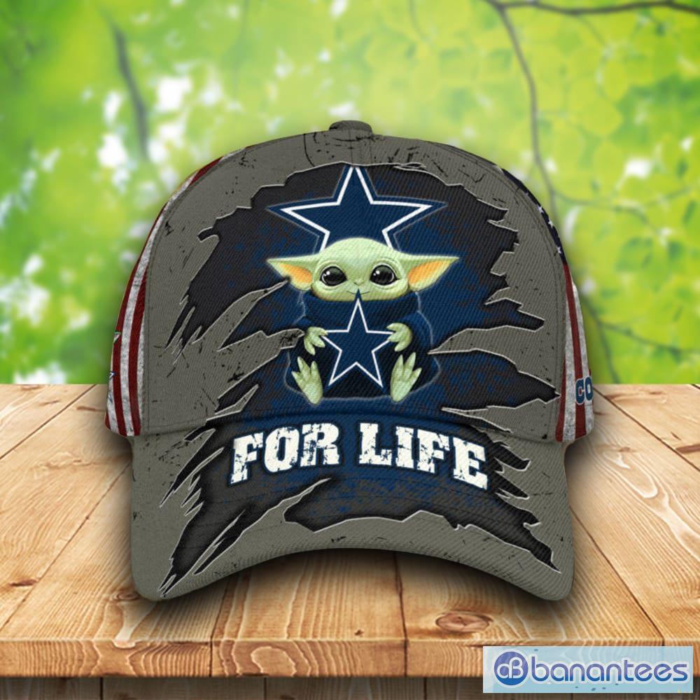 Baby Yoda Hug Dallas Cowboys Logo Life Caps For Fan Hat - Banantees