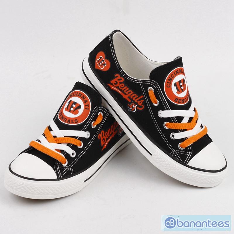 I Love The Cincinnati Bengals Womens Canvas Shoes