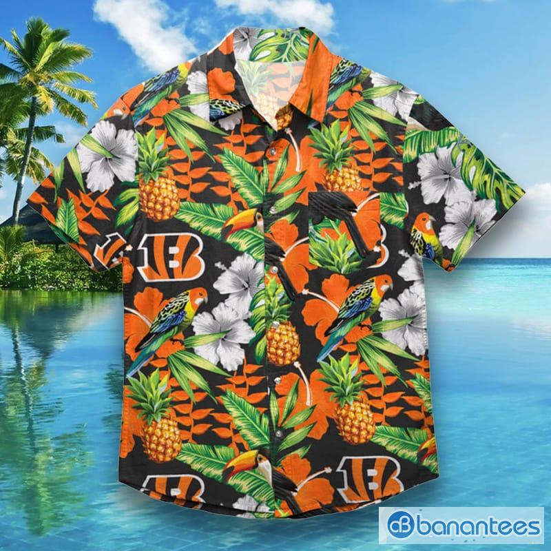 Cincinnati Bengals NFL Mens Black Floral Hawaiian Shirt - Banantees