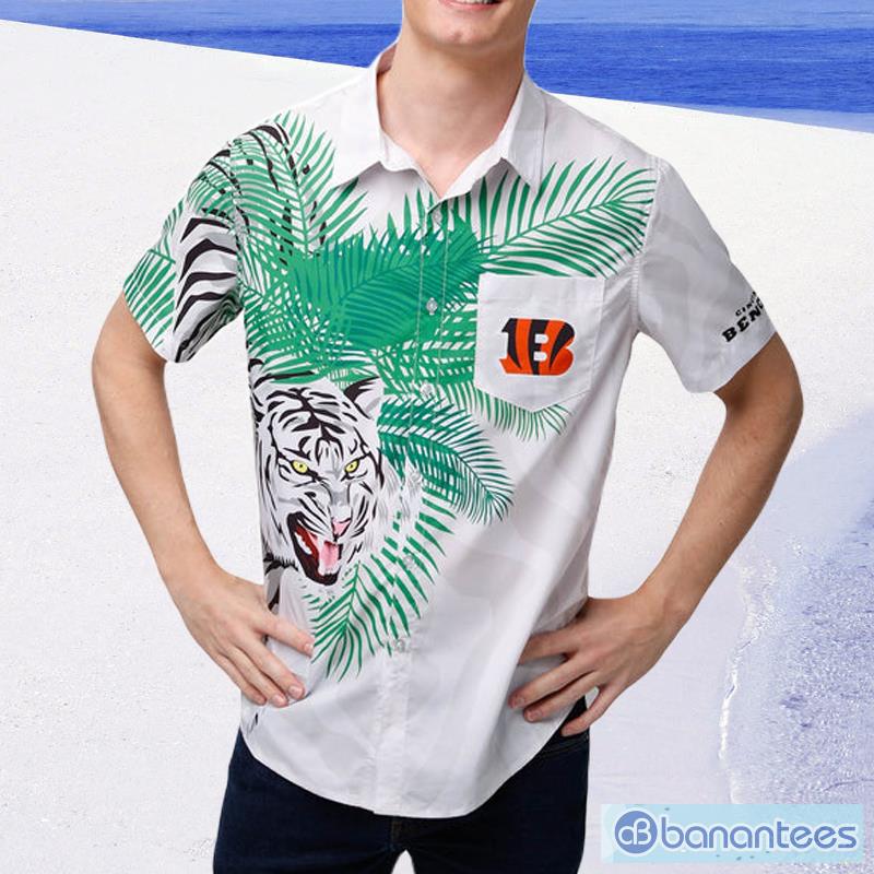 Cincinnati Bengals White Stripe Button Up Shirt in 2023