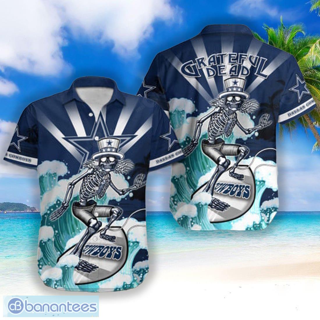 Dallas Cowboys Hawaiian Shirt Pineapple Skull Tropical Leaf