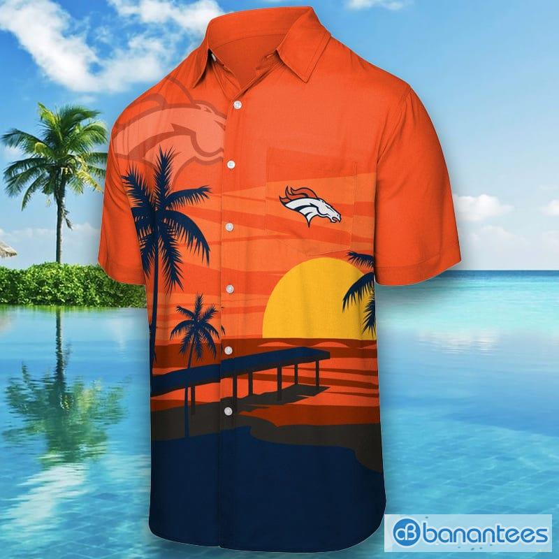 Denver Broncos Tropical Sunset Button Up Shirt