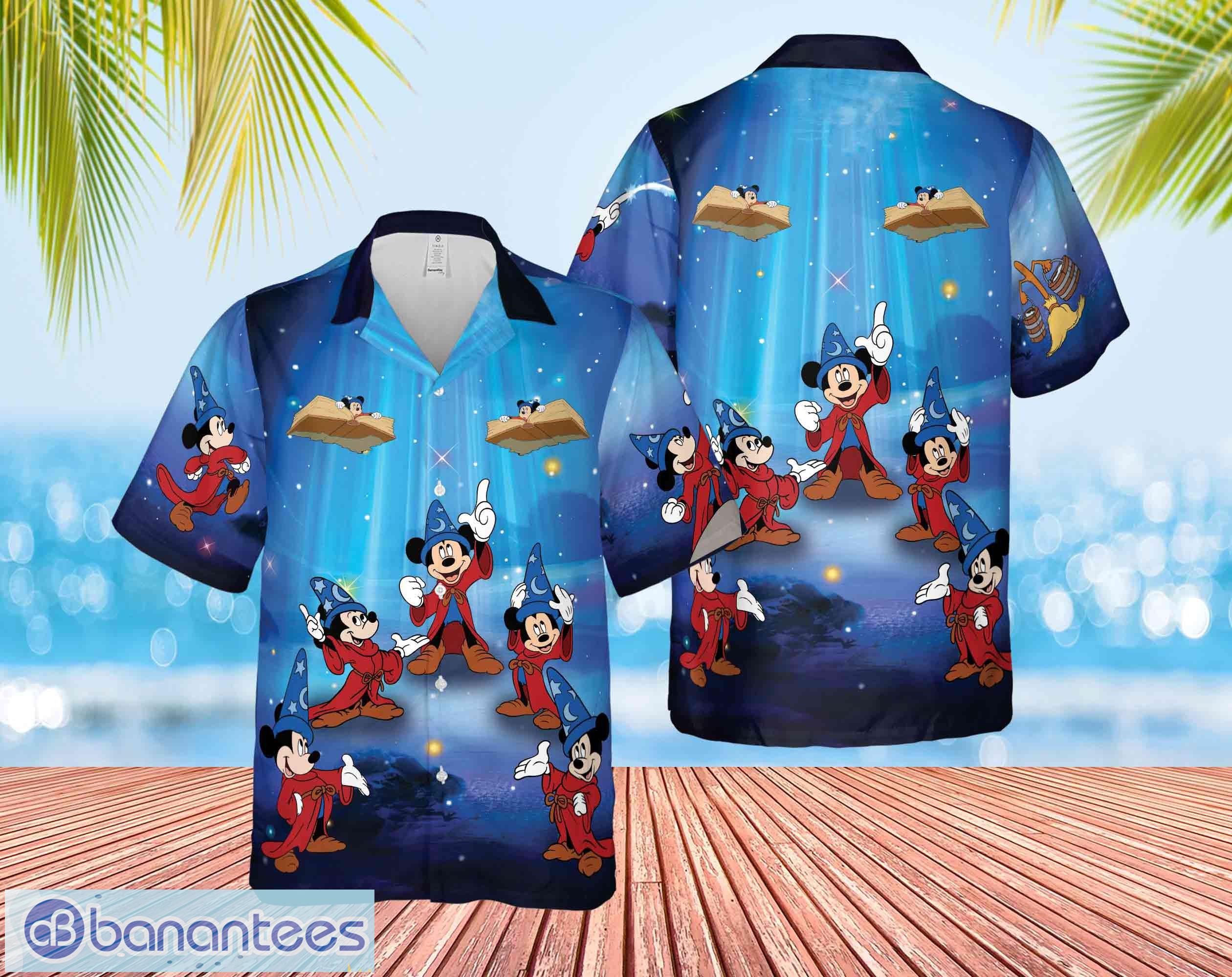 Disney Fantasia Sorcerer Mickey 3D Hawaiian Shirts Gift For Men