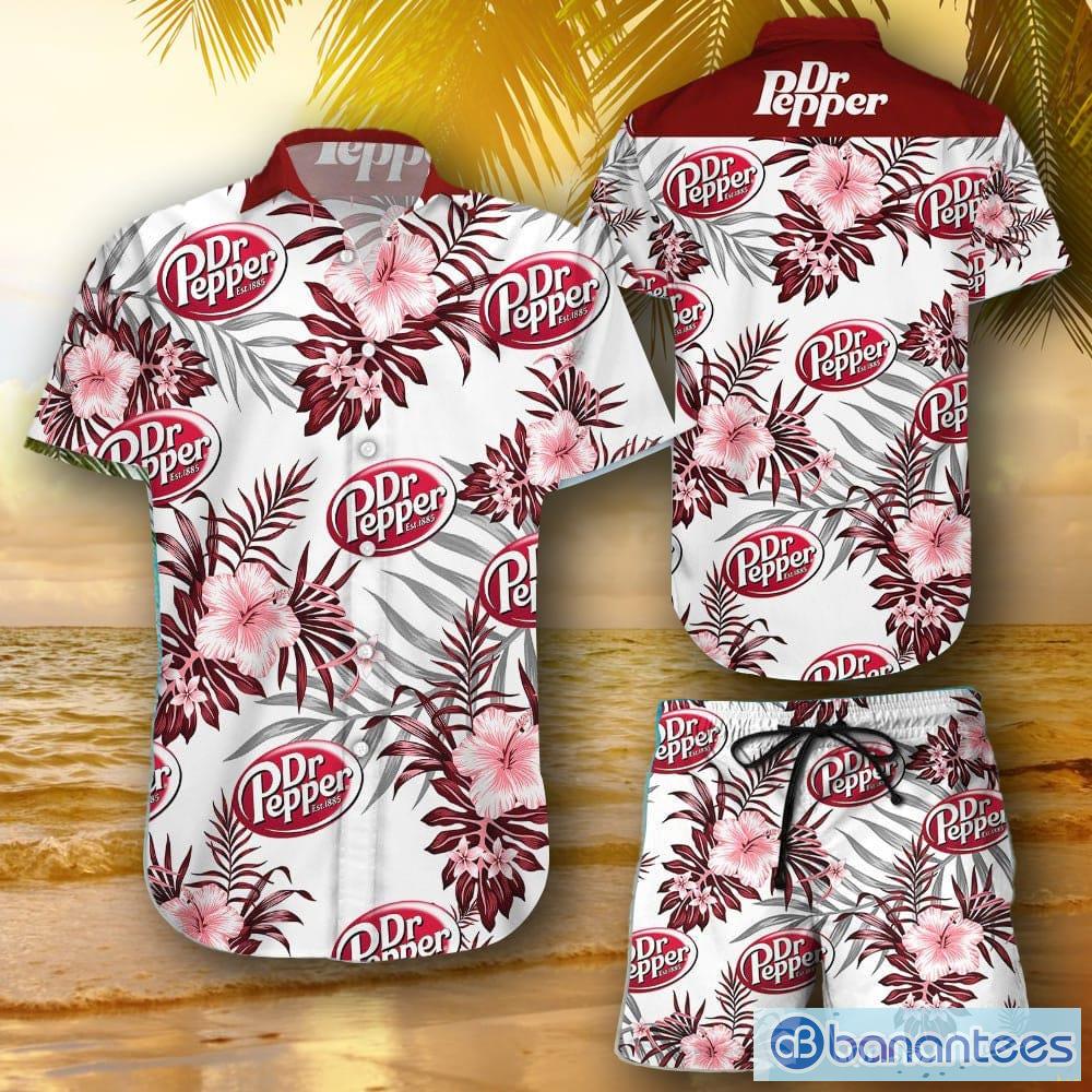 Dr Pepper Tropical Flower Aloha Hawaiian Shirts and short - Banantees