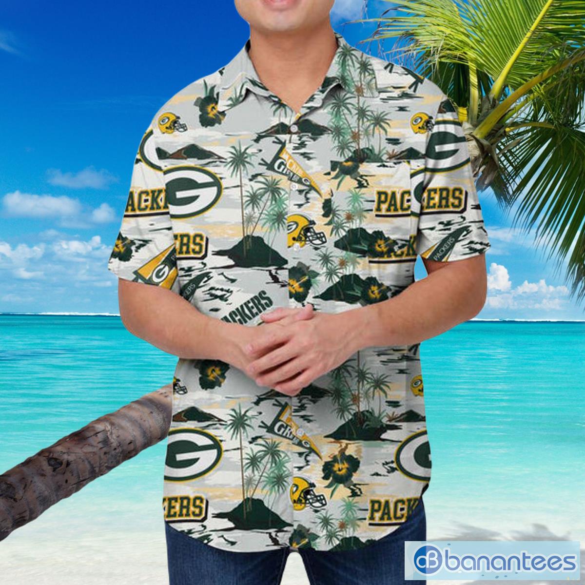 Green Bay Packers NFL Button Up Shirt Mens Thematic Stadium Hawaiian Shirt  - Banantees