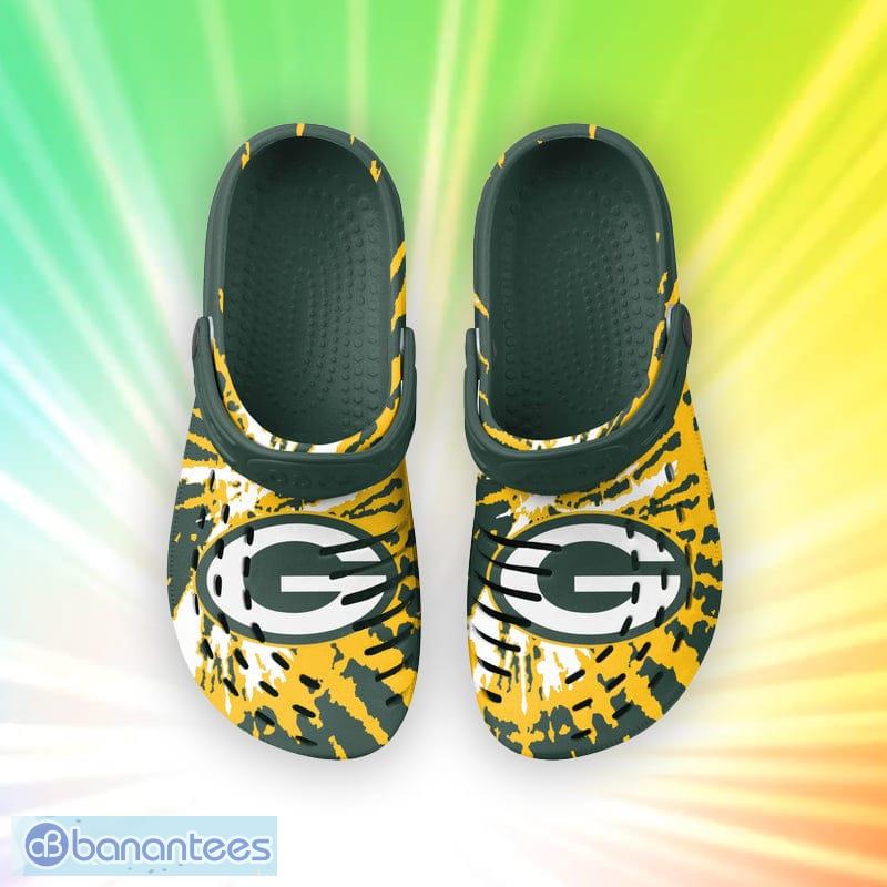 Green Bay Packers NFL Mens Tie-Dye Clog with Strap