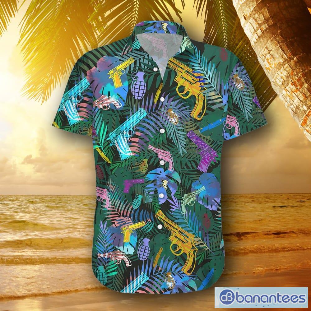 Aloha Colorful Short Gun Tropical Pattern Hawaiian Shirt