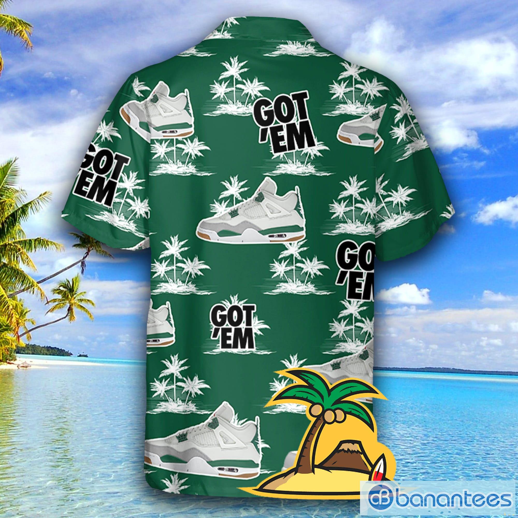 Hawaiian Coconut Island Pattern SB Pine Green Hawaiian Shirt For Men ...