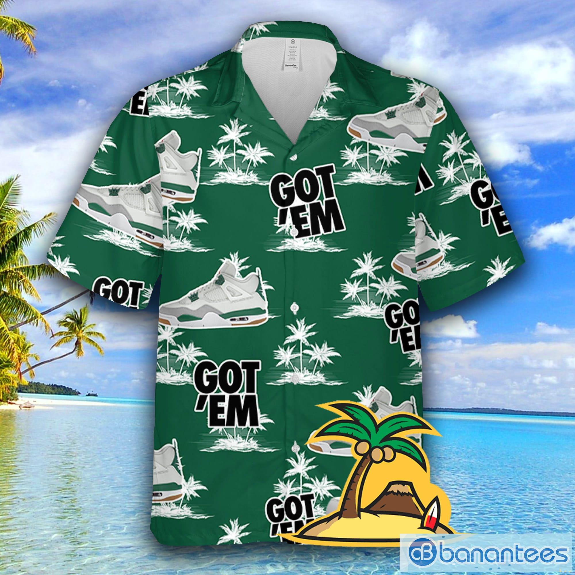 Hawaiian Coconut Island Pattern SB Pine Green Hawaiian Shirt For Men ...