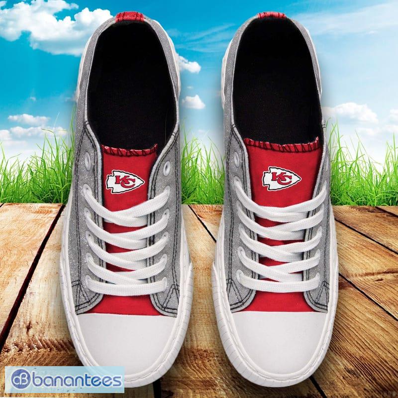 Kansas City Chiefs NFL Womens Glitter Low Top Canvas Shoes