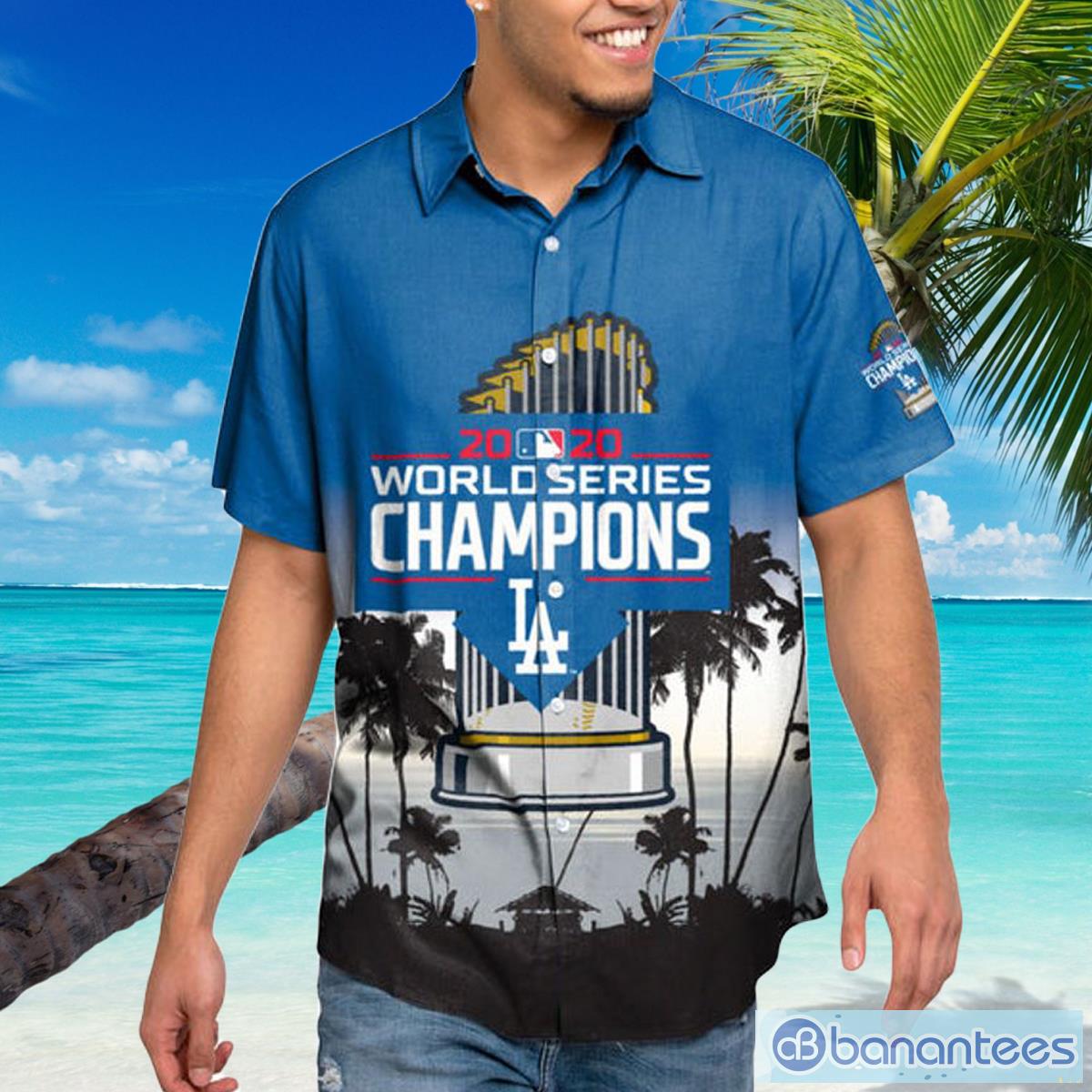 Los Angeles Dodgers MLB 2020 World Series Champions Floral Button Up Shirt  For Fans - Banantees