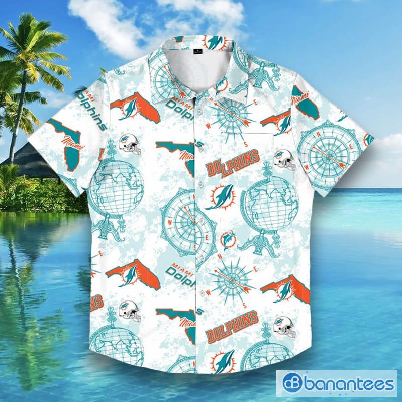 Miami Dolphins NFL Mens Mercader Hawaiian Shirt - Banantees