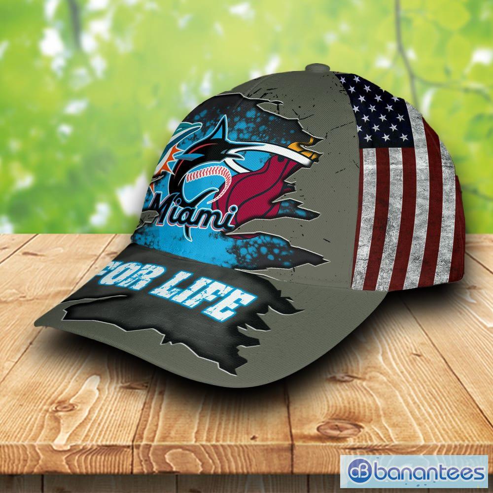 Miami Marlins Miami Dolphins Miami Heat Hat For Life Caps - Banantees