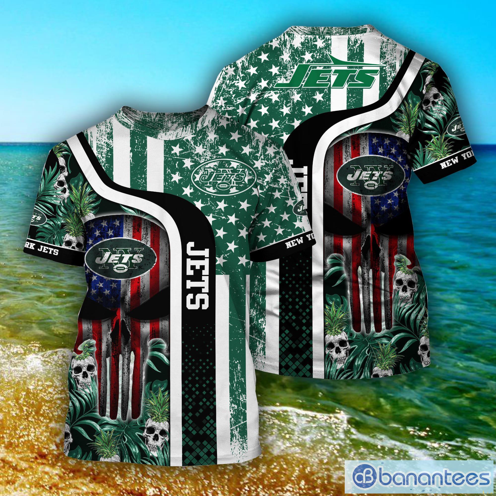 New York Jets Tee Shirts 3D Hand Skull For Men And Women