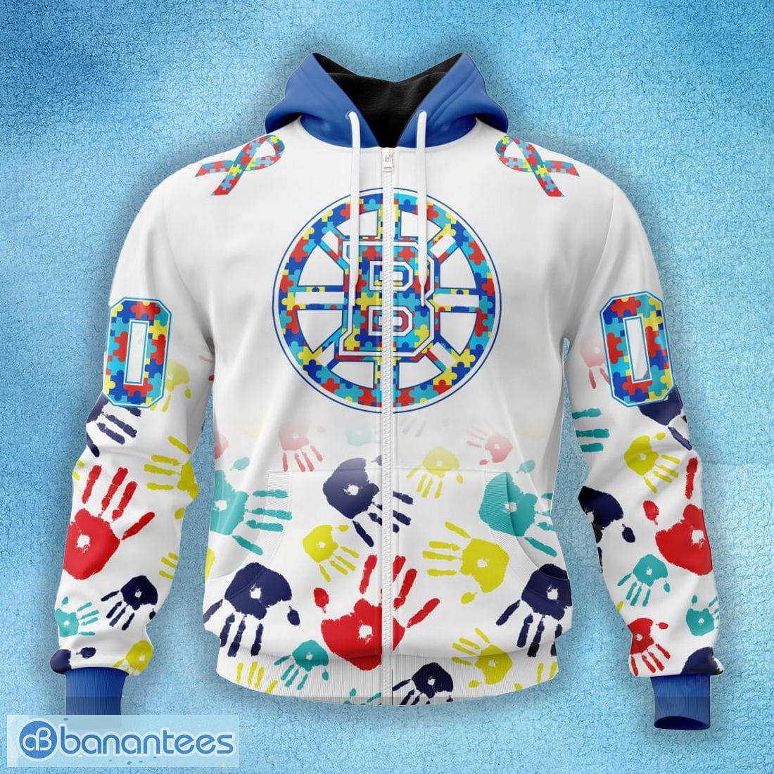 NHL Boston Bruins Special Autism Awareness Print Hoodie Sweatshirt 3D  Custom Number And Name - Banantees
