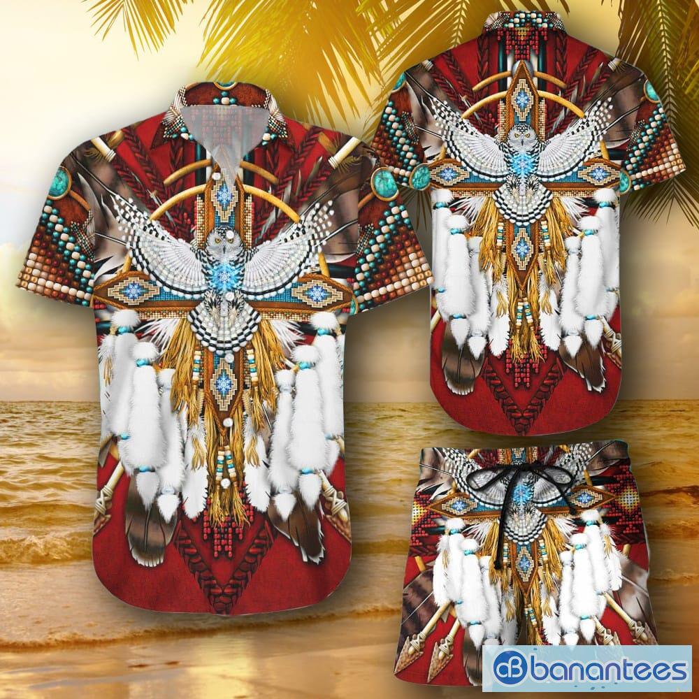 Owl Shirts Native American Owl Unisex Hawaiian Shirt And Shorts Owl  Anniversary Gift