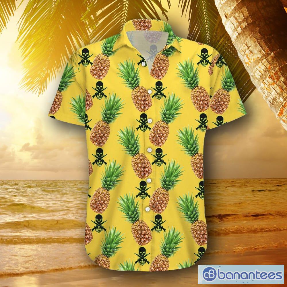 Pineapple Skull Black Hawaiian, Aloha Shirts Mens - Printing Ooze