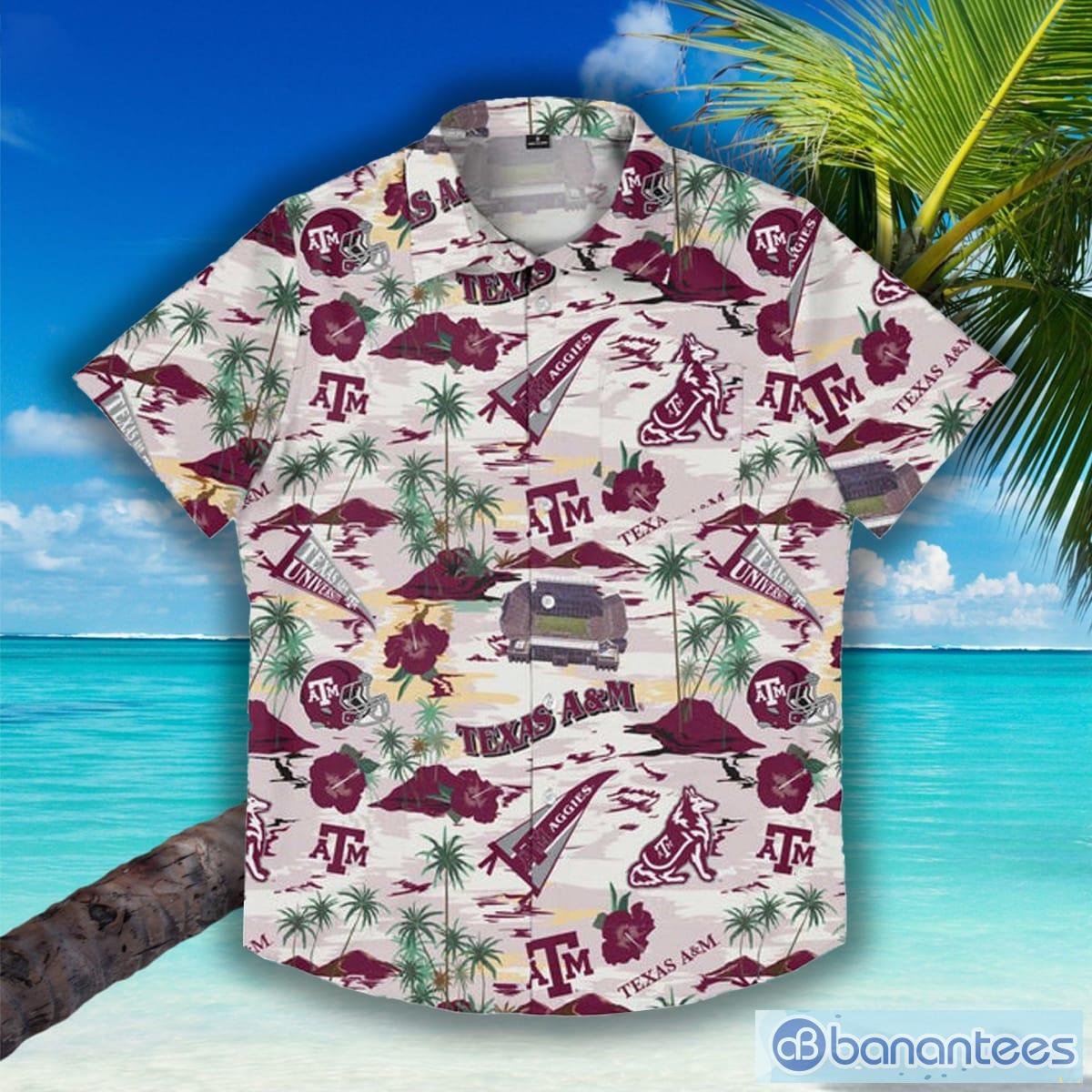 Texas A&m Aggies NCAA Button Up Shirt Mens Thematic Stadium Hawaiian Shirt  - Banantees