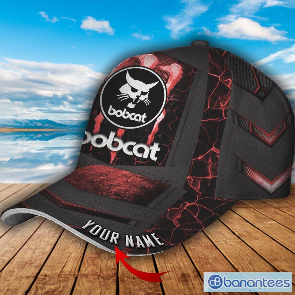 Bobcat Logo Red Monster Car Hat Cap Custom Name - Banantees
