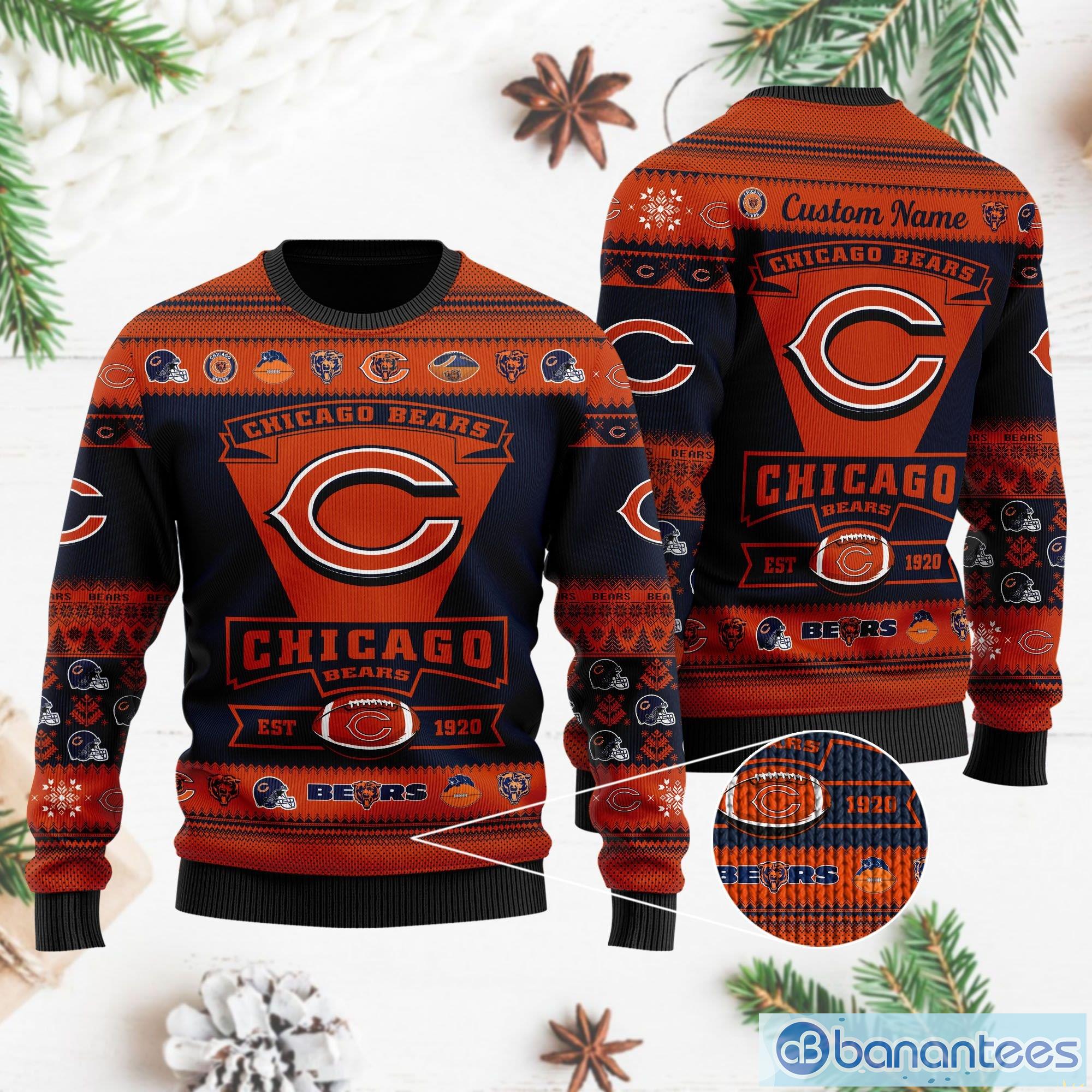 Chicago Bears Football Team Logo Personalized Name Sweater Gift